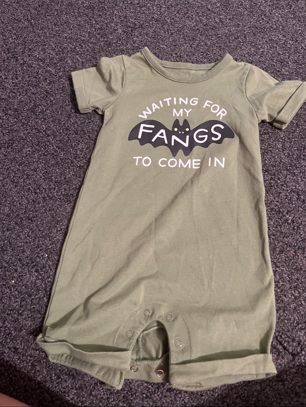 Cat & Jack Olive Bat Graphic Baby One-Piece